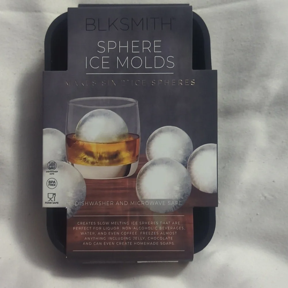 Sphere Ice Molds by Blksmith Silicone x6 spheres